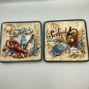 Certified International “Seaside Market” Plates by Geoff Allen Discontinued